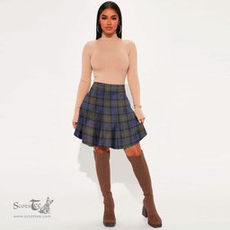 Scottish Fletcher of Dunans Clan Tartan Womens Mini Skirt Tartan Plaid Skirt