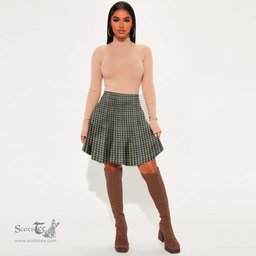 Scottish Haig Check Clan Tartan Womens Mini Skirt Tartan Plaid Skirt