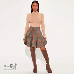 Scottish MacKinnon Ancient Clan Tartan Womens Mini Skirt Tartan Plaid Skirt