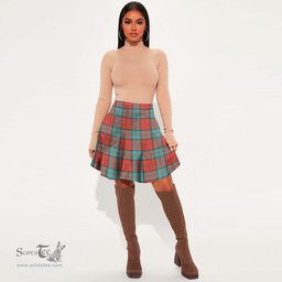 Scottish Dunbar Ancient Clan Tartan Womens Mini Skirt Tartan Plaid Skirt