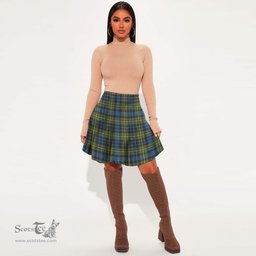 Scottish MacLellan Ancient Clan Tartan Womens Mini Skirt Tartan Plaid Skirt