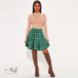 Scottish Kennedy Ancient Clan Tartan Womens Mini Skirt Tartan Plaid Skirt