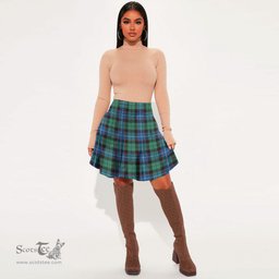 Scottish Hunter Ancient Clan Tartan Womens Mini Skirt Tartan Plaid Skirt