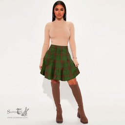 Scottish Maxwell Hunting Clan Tartan Womens Mini Skirt Tartan Plaid Skirt