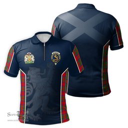 ScotsTee Shop Scottish MacKintosh Modern Clan Scottish Crest and Scottish Lion Rampant Sport Tartan Zipper Polo Shirt
