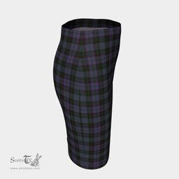 Scottish Clergy Green Clan Tartan Womens Pencil Skirt Tartan Fitted Skirt