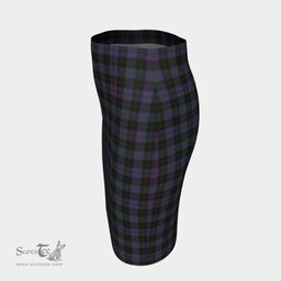 Scottish Clergy Green Clan Tartan Womens Pencil Skirt Tartan Fitted Skirt