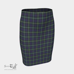 Scottish Campbell Argyll Modern Clan Tartan Womens Pencil Skirt Tartan Fitted Skirt