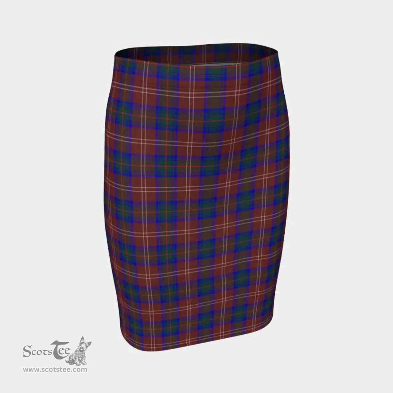 Scottish Chisholm Hunting Modern Clan Tartan Womens Pencil Skirt Tartan Fitted Skirt