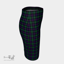 Scottish Campbell of Cawdor Modern Clan Tartan Womens Pencil Skirt Tartan Fitted Skirt
