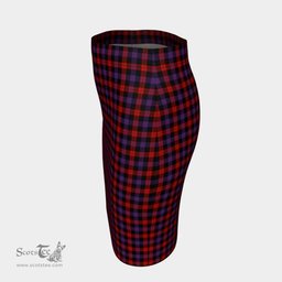 Scottish Brown Modern Clan Tartan Womens Pencil Skirt Tartan Fitted Skirt