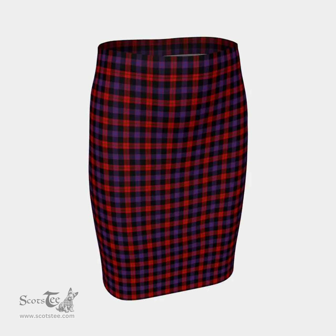 Scottish Brown Modern Clan Tartan Womens Pencil Skirt Tartan Fitted Skirt