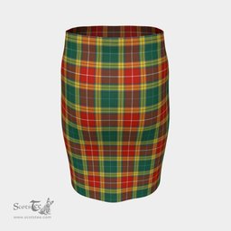 Scottish Buchanan Old Sett Clan Tartan Womens Pencil Skirt Tartan Fitted Skirt