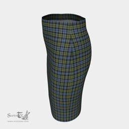 Scottish Campbell Faded Clan Tartan Womens Pencil Skirt Tartan Fitted Skirt