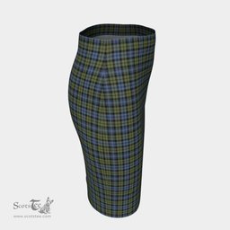 Scottish Campbell Faded Clan Tartan Womens Pencil Skirt Tartan Fitted Skirt