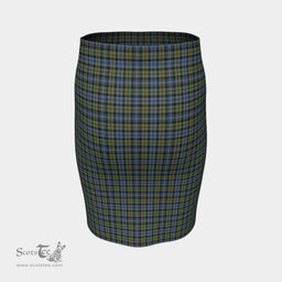 Scottish Campbell Faded Clan Tartan Womens Pencil Skirt Tartan Fitted Skirt