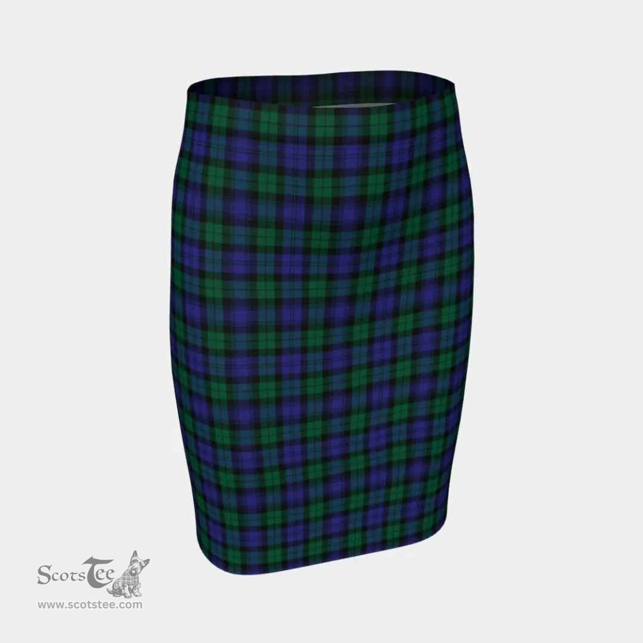 Scottish Blackwatch Modern Clan Tartan Womens Pencil Skirt Tartan Fitted Skirt