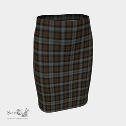 Scottish BlackWatch Weathered Clan Tartan Womens Pencil Skirt Tartan Fitted Skirt