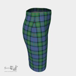 Scottish Bowie Ancient Clan Tartan Womens Pencil Skirt Tartan Fitted Skirt