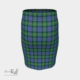 Scottish Bowie Ancient Clan Tartan Womens Pencil Skirt Tartan Fitted Skirt
