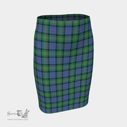 Scottish Bowie Ancient Clan Tartan Womens Pencil Skirt Tartan Fitted Skirt