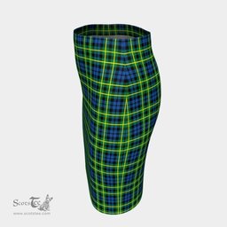 Scottish Campbell of Breadalbane Ancient Clan Tartan Womens Pencil Skirt Tartan Fitted Skirt