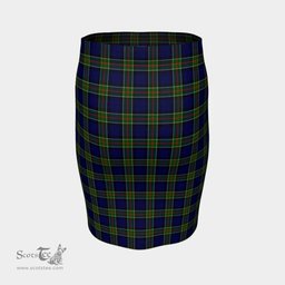 Scottish Colquhoun Modern Clan Tartan Womens Pencil Skirt Tartan Fitted Skirt