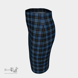 Scottish Clergy Blue Clan Tartan Womens Pencil Skirt Tartan Fitted Skirt