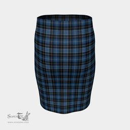 Scottish Clergy Blue Clan Tartan Womens Pencil Skirt Tartan Fitted Skirt