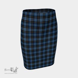 Scottish Clergy Blue Clan Tartan Womens Pencil Skirt Tartan Fitted Skirt
