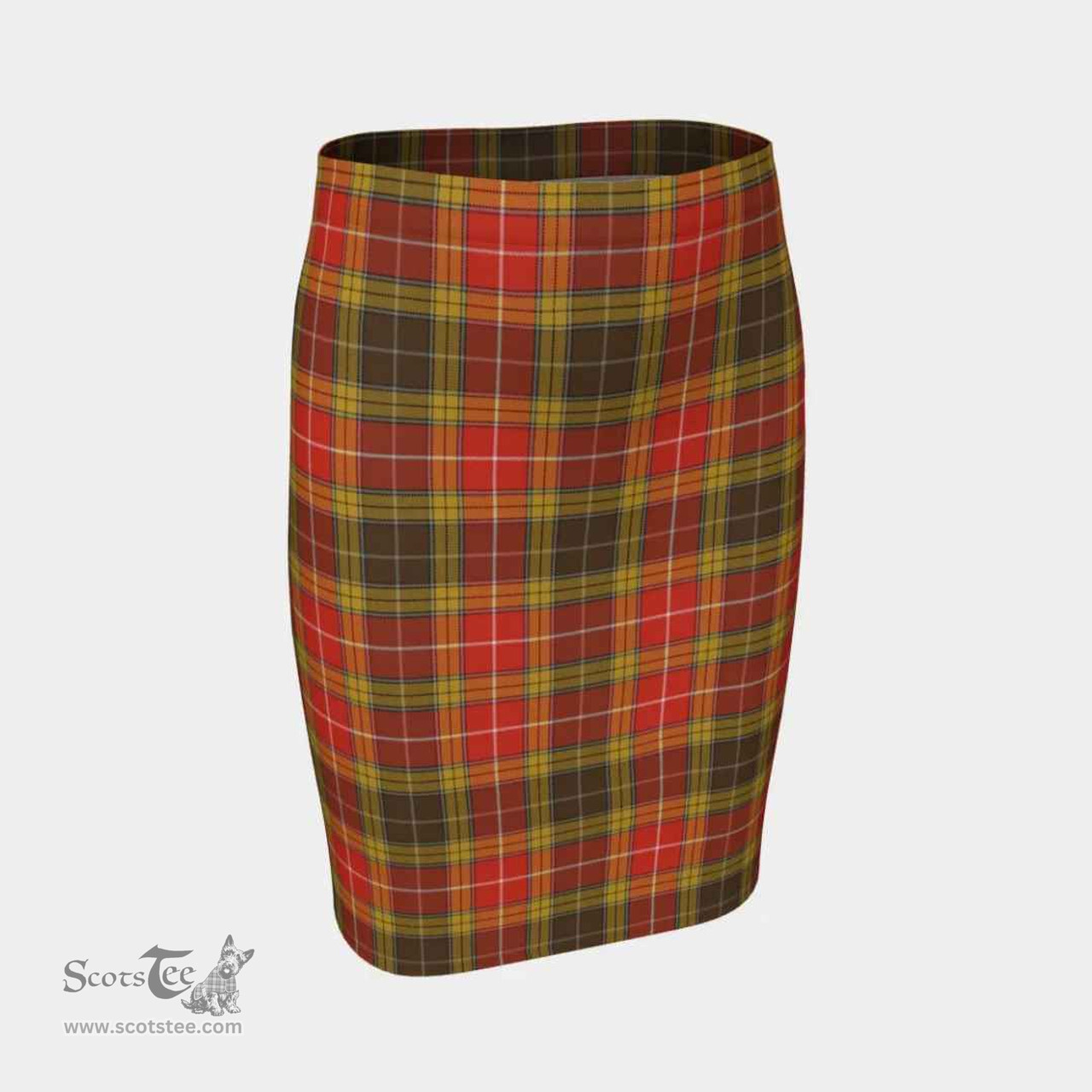 Scottish Buchanan Old Set Weathered Clan Tartan Womens Pencil Skirt Tartan Fitted Skirt