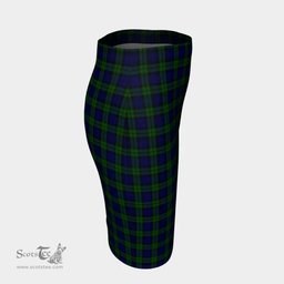 Scottish Campbell Modern Clan Tartan Womens Pencil Skirt Tartan Fitted Skirt