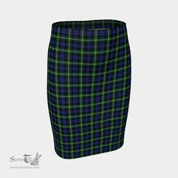 Scottish Baillie Modern Clan Tartan Womens Pencil Skirt Tartan Fitted Skirt