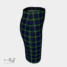 Scottish Forbes Modern Clan Tartan Womens Pencil Skirt Tartan Fitted Skirt
