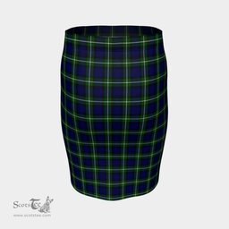 Scottish Forbes Modern Clan Tartan Womens Pencil Skirt Tartan Fitted Skirt