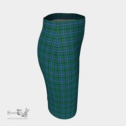 Scottish Douglas Ancient Clan Tartan Womens Pencil Skirt Tartan Fitted Skirt