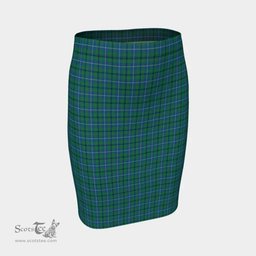Scottish Douglas Ancient Clan Tartan Womens Pencil Skirt Tartan Fitted Skirt