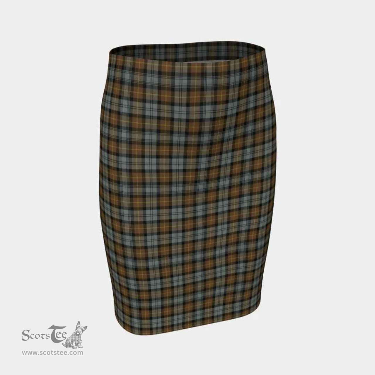 Scottish Gordon Weathered Clan Tartan Womens Pencil Skirt Tartan Fitted Skirt