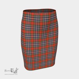 Scottish MacFarlane Ancient Clan Tartan Womens Pencil Skirt Tartan Fitted Skirt