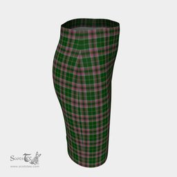 Scottish Gray Hunting Clan Tartan Womens Pencil Skirt Tartan Fitted Skirt