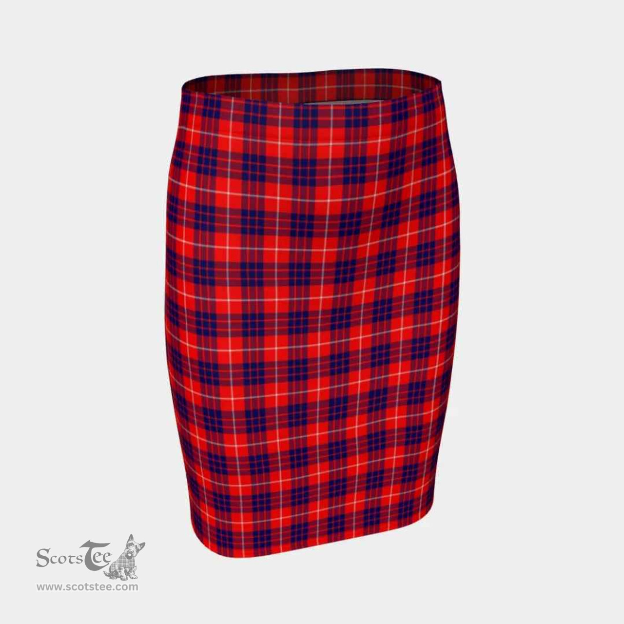 Scottish Hamilton Modern Clan Tartan Womens Pencil Skirt Tartan Fitted Skirt