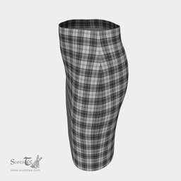 Scottish Douglas Grey Modern Clan Tartan Womens Pencil Skirt Tartan Fitted Skirt