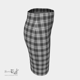 Scottish Douglas Grey Modern Clan Tartan Womens Pencil Skirt Tartan Fitted Skirt