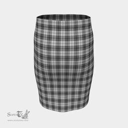 Scottish Douglas Grey Modern Clan Tartan Womens Pencil Skirt Tartan Fitted Skirt