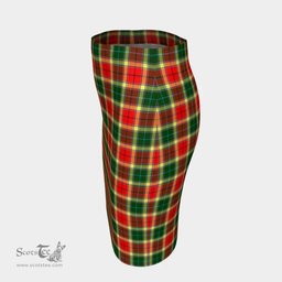 Scottish Gibbs Clan Tartan Womens Pencil Skirt Tartan Fitted Skirt