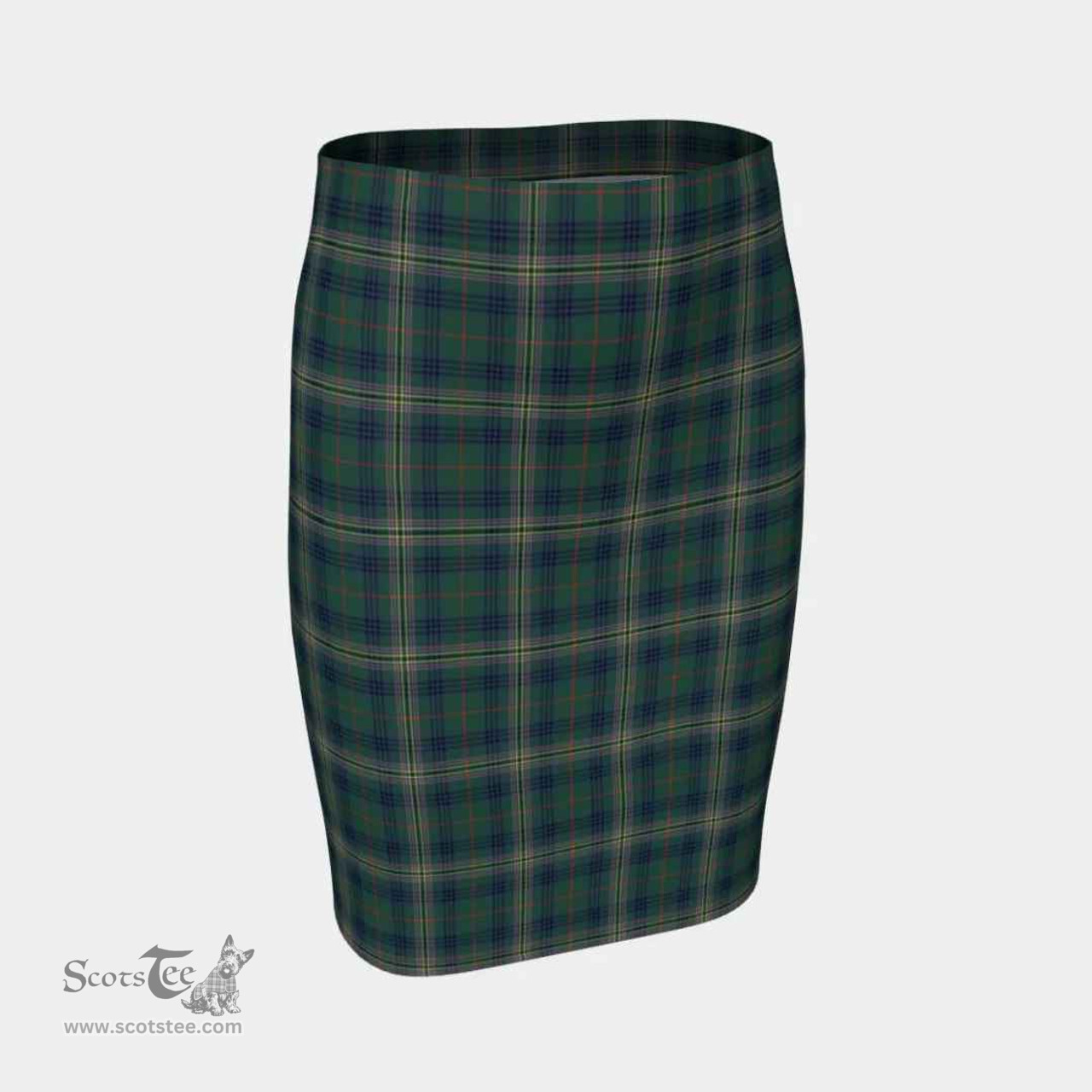 Scottish Kennedy Modern Clan Tartan Womens Pencil Skirt Tartan Fitted Skirt