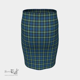 Scottish Lamont Ancient Clan Tartan Womens Pencil Skirt Tartan Fitted Skirt