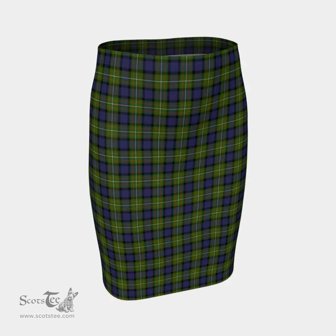 Scottish Fergusson Modern Clan Tartan Womens Pencil Skirt Tartan Fitted Skirt