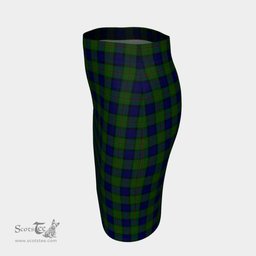 Scottish Dundas Modern Clan Tartan Womens Pencil Skirt Tartan Fitted Skirt
