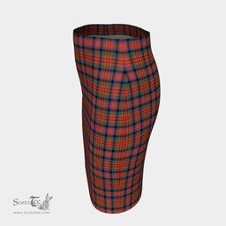 Scottish MacDuff Ancient Clan Tartan Womens Pencil Skirt Tartan Fitted Skirt